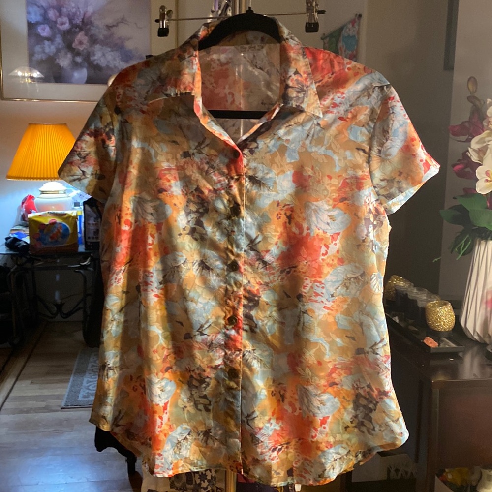 Orange Short Sleeves Polo Shirt.
